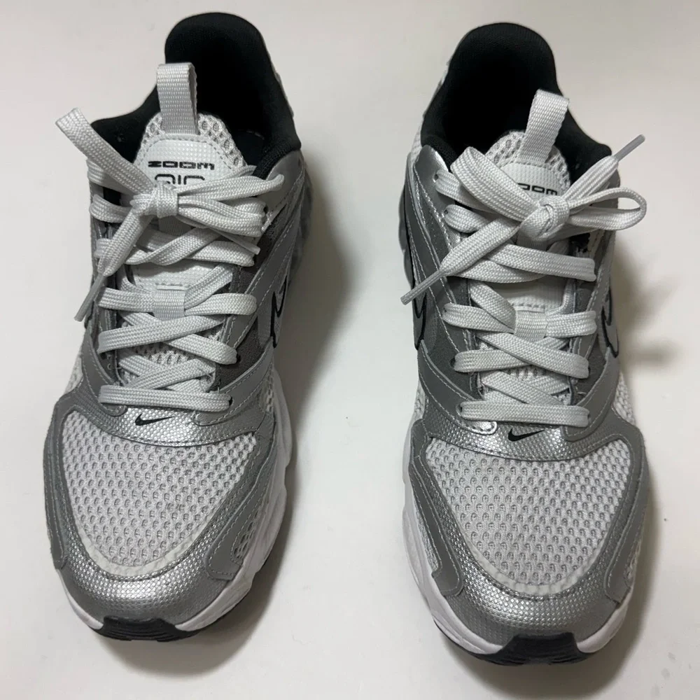 Nike Women's Zoom Air Fire Sneakers - Metallic Silver and White - Size 8 - Picture 2 of 16
